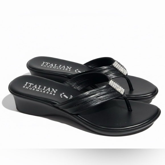 Italian Shoemakers Shoes - 🆕 Italian Shoemakers - Black Rhinestone Sandals